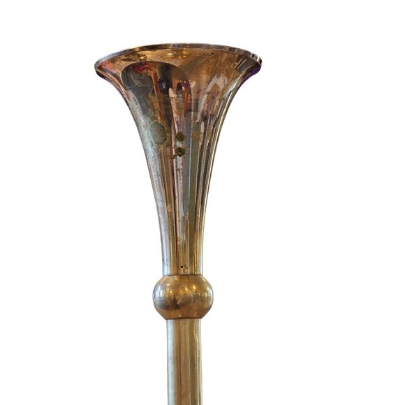 Vintage Brass Candle Stick Holder Tapered Graduated Gold Metal Ball‎ India 9" - Picture 5 of 11